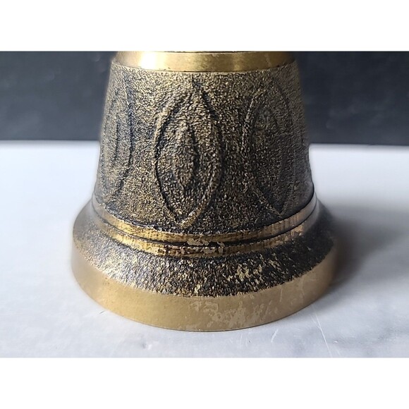 Brass Reindeer Christmas Tree Hand Bell Vintage Christmas Decor - Picture 9 of 10